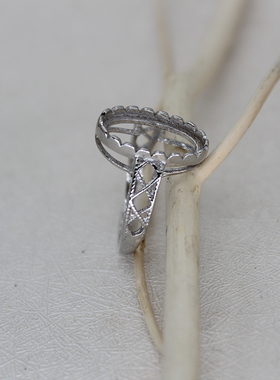 925纯银无爪女款士戒托戒指托银戒指空托8*16 12*13 11*14mm