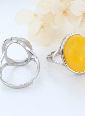 雪之心女925纯银简约商务戒指托