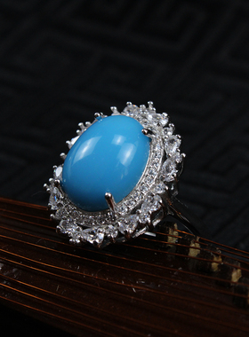 纯银豪华风满钻戒指空托