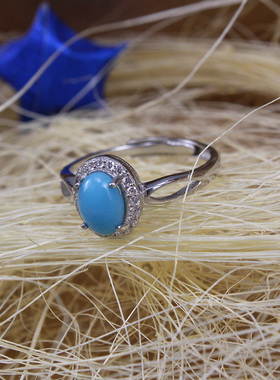 纯银刻面宝石碧玺戒指空托