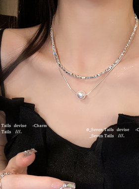 2025新款爆款珍珠项链女高级感轻奢百搭毛衣链小众设计锁骨链配饰