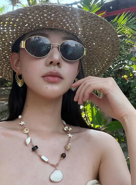 老钱风几何金属感桃心耳环女小众设计高级耳扣夸张海边度假风耳饰
