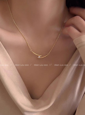 高级感轻奢小众珍珠项链女法式复古冷淡风锁骨链气质精致配饰颈链