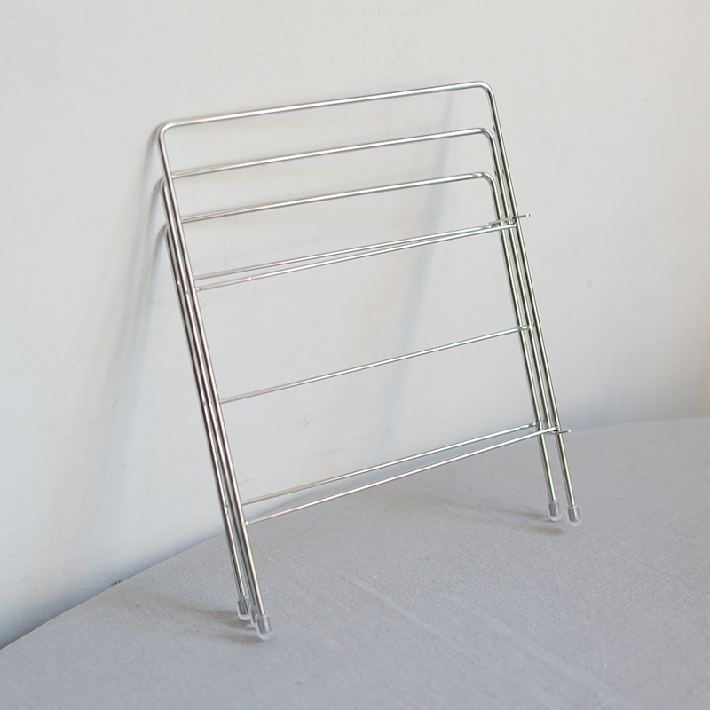 朴房 日式可折叠304不锈钢抹布架厨房台面洗碗布沥水架霜山置物架 - 图3