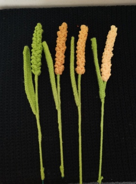 手工编织麦穗仿真花，花杆长度20cm左右，花瓶仅作装饰不销售