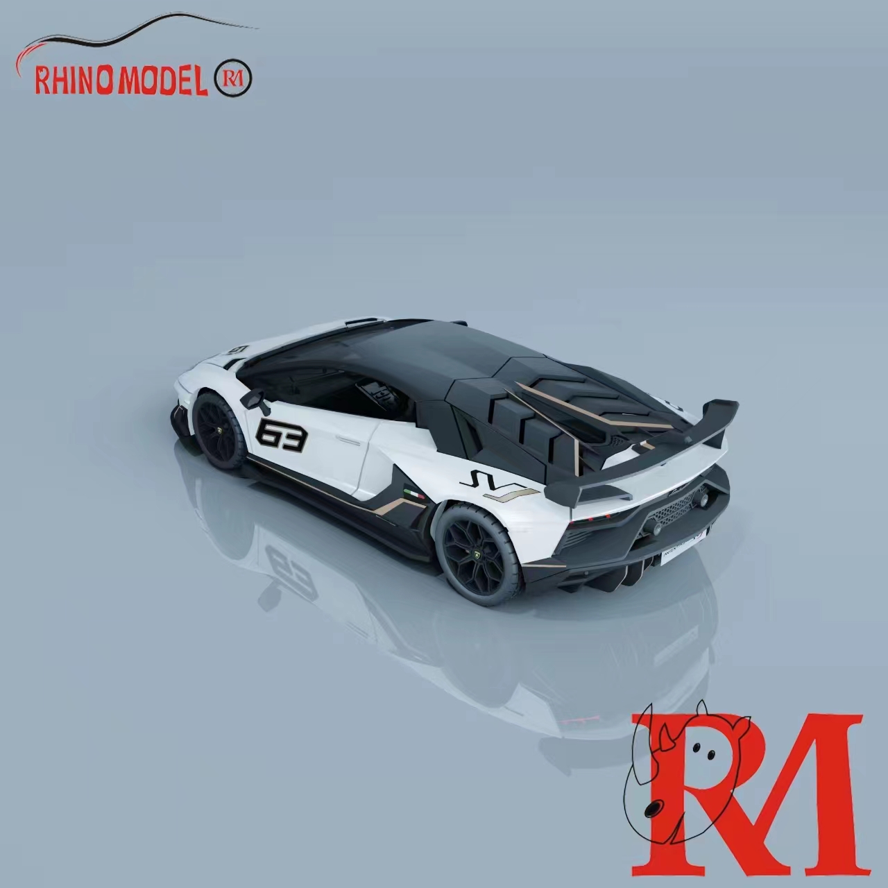 RM犀牛1:64兰博基尼Lamborghini Aventador SVJ 63 合金汽车模型 - 图1