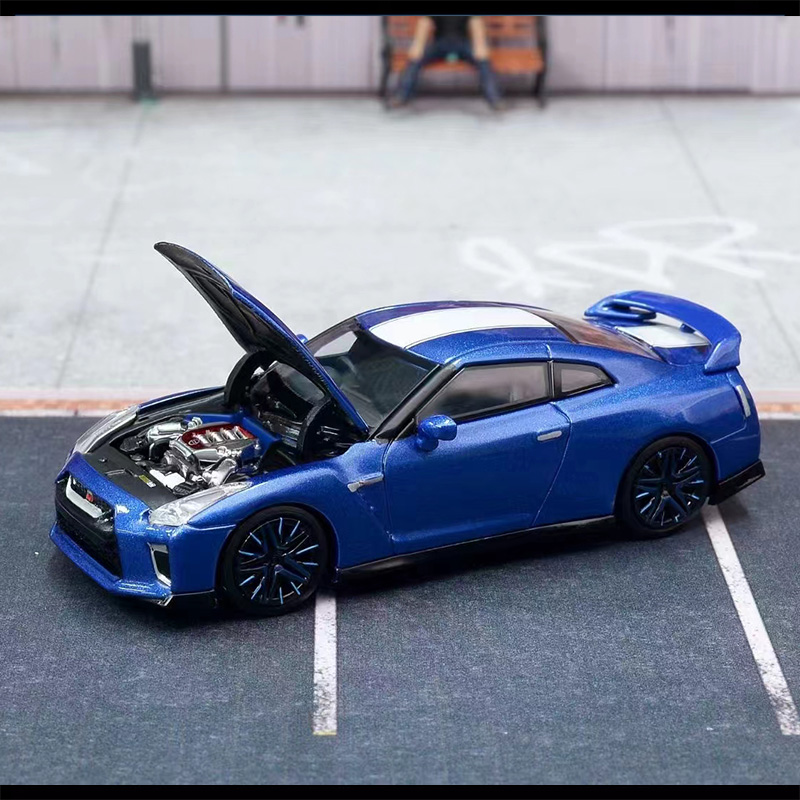 MH 1:64 Nissan 尼桑 GTR GT-R R35 纪念版 仿真合金汽车模型收藏 - 图2