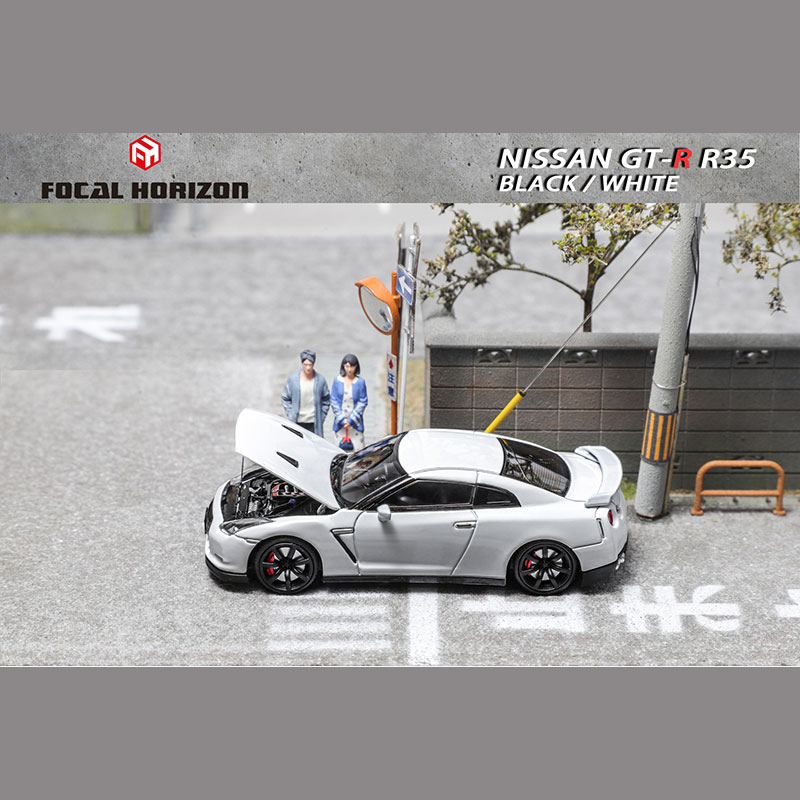 FH开前盖版1:64尼桑GTR GT-R R35 原版 仿真合金汽车模型收藏摆件 - 图3