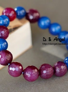 天然台湾深蓝色玛瑙手链女士礼物