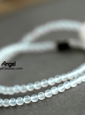 清爽细链纯天然云海石小清新项链