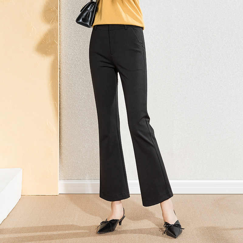 雅思诚服饰旗舰店黑色小喇叭裤女秋 雅思诚服饰休闲裤