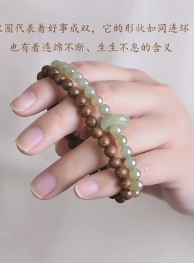 老山檀和田玉青山黛文玩手串