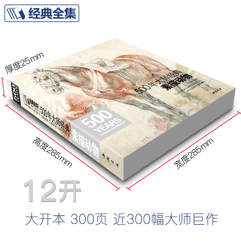 经典全集 500年大师素描动物书绘画册集教程临摹本精选篇进口技法艺术向达芬奇手稿学鲁本斯高清荷尔拜因基础教材书籍 杨建飞 - 图0