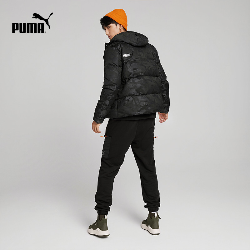 puma官方男款迷彩印花保暖连帽 PUMA运动羽绒服