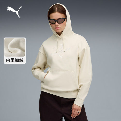 加绒加厚保暖圆领卫衣男女同款PUMA彪马官方新款冬季长袖运动上衣 - 图1