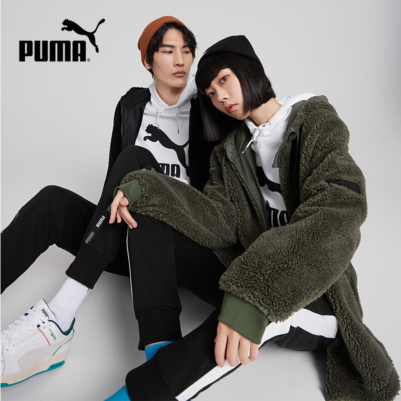 PUMA彪马官方男女情侣同款仿羊羔绒连帽拉链外套CLASSICS 535066_虎窝淘
