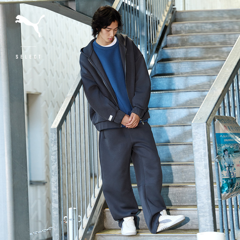 灰色双拉链弹性针织外套男女同款PUMA彪马官方冬季运动夹克633465,淘宝优惠券,粉丝福利购,淘宝优惠卷