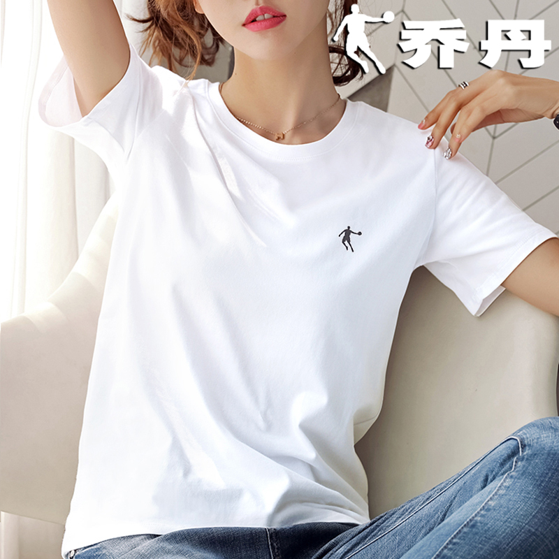 Jordan Short Sleeve T-shirt Women's Official Summer New Round Neck Loose Casual Half Sleeve T Fashion Breathable Fitness Sportswear