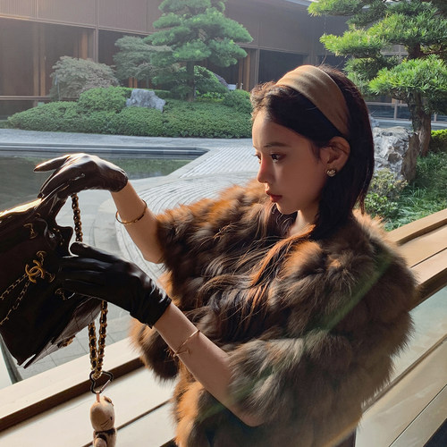 小山羊皮真皮手套女士单皮薄款触屏短款秋冬加绒保暖开车修手纯皮 - 图1