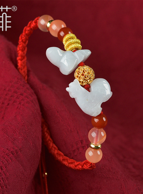 2026年麦灵玲玲属牛太岁红绳手链三合生肖蛇形鸡形饰物羊型吉祥物