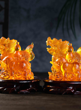 麟牛赐福琉璃摆件2025年蛇年属鼠吉祥物生肖鼠装饰品工艺家居摆