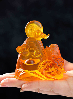 金龟朝阳琉璃摆件属狗2025年蛇年吉祥物生肖狗饰品家居工艺品礼