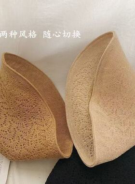 双面戴透气渔夫帽女棉麻遮阳帽轻薄镂空盆帽防晒太阳帽百搭小清新