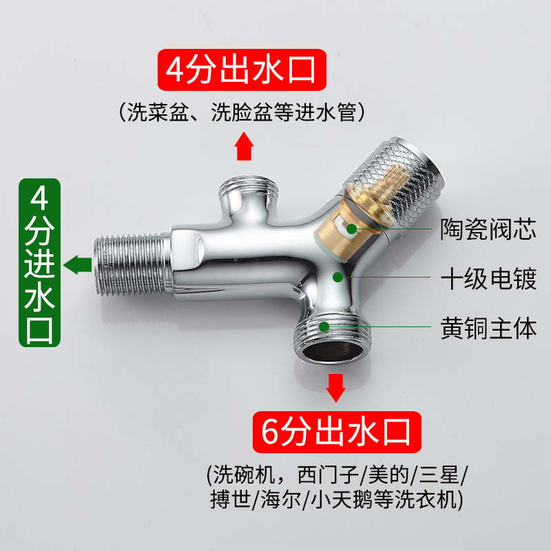 博世西门子洗碗机13套专用水龙头洗衣机售后4分6分单阀双出水全铜