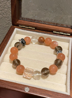 闺蜜款天然水晶手链太阳石奶茶月光手串女款手饰送闺蜜生日礼物