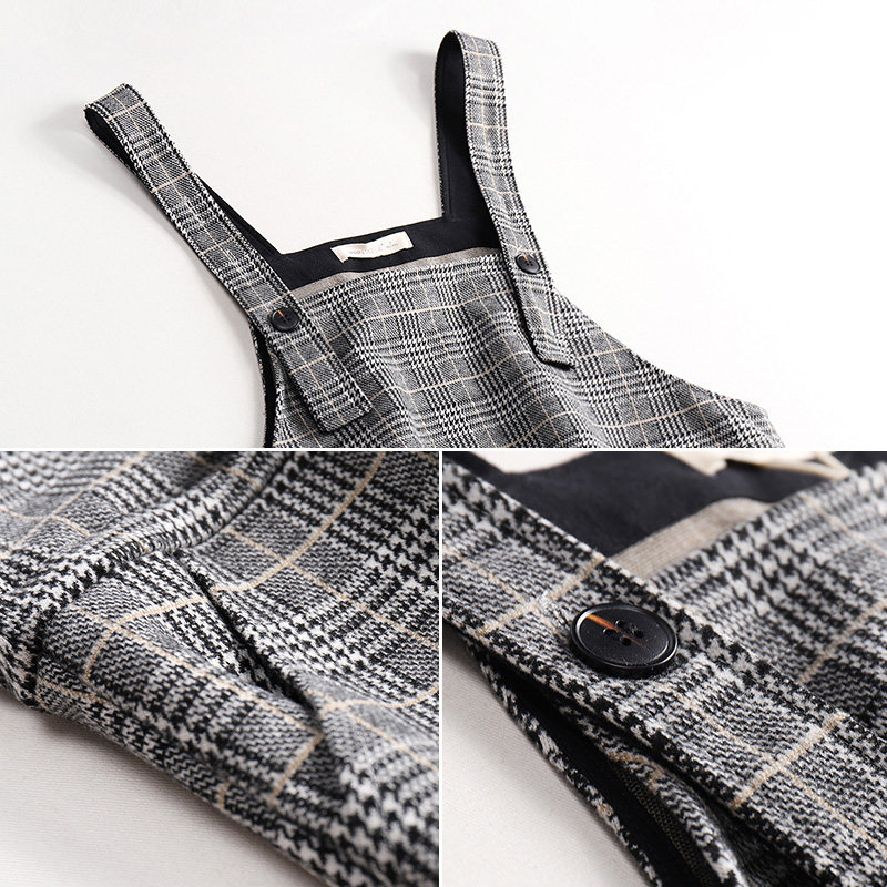 快乐屋孕妇春装2026新款时尚春季孕妇背带裤复古格子裤子潮妈长裤,淘宝优惠券,粉丝福利购,淘宝优惠卷