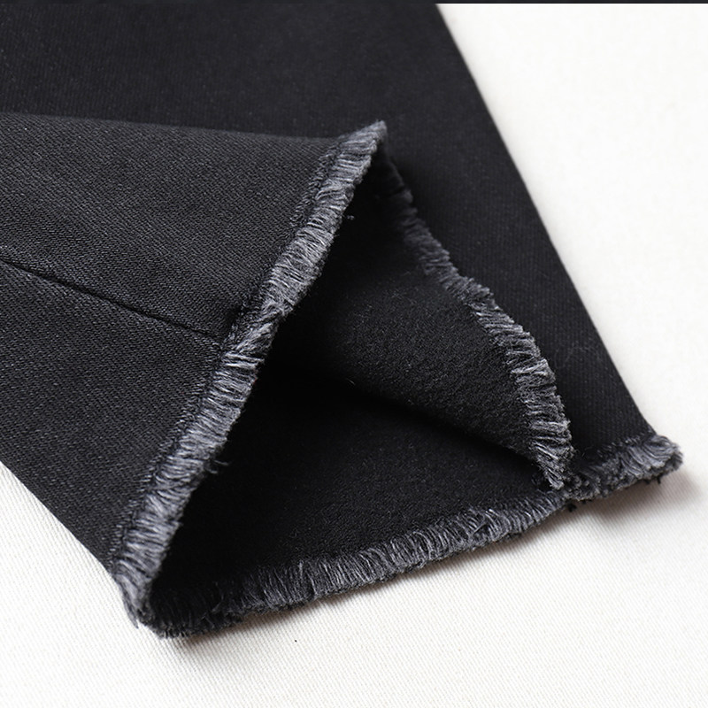 快乐屋孕妇牛仔裤加绒2025新款孕妇冬装孕妇直筒裤时尚显瘦小黑裤 - 图2