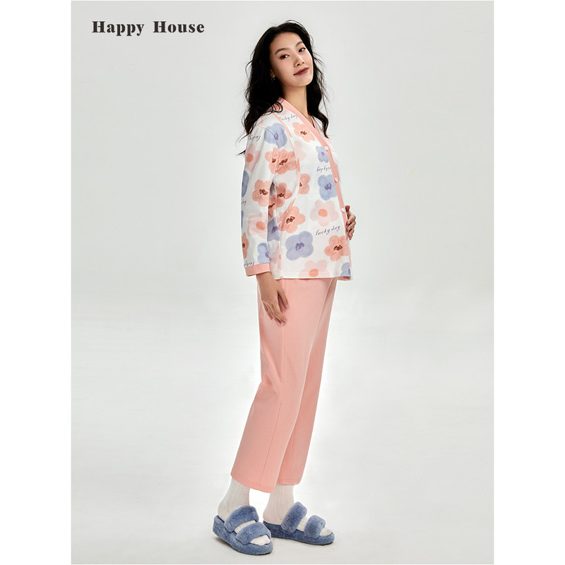 快乐屋春秋季月子服孕妇睡衣产后家居服套装2026新款全棉哺乳衣春,淘宝优惠券,粉丝福利购,淘宝优惠卷