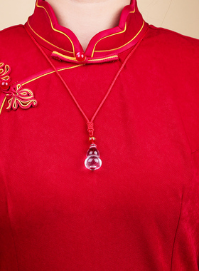 白水晶葫芦钥匙扣男女士项链挂坠