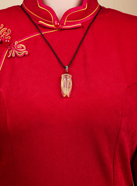 天然黄水晶文昌知了吊坠