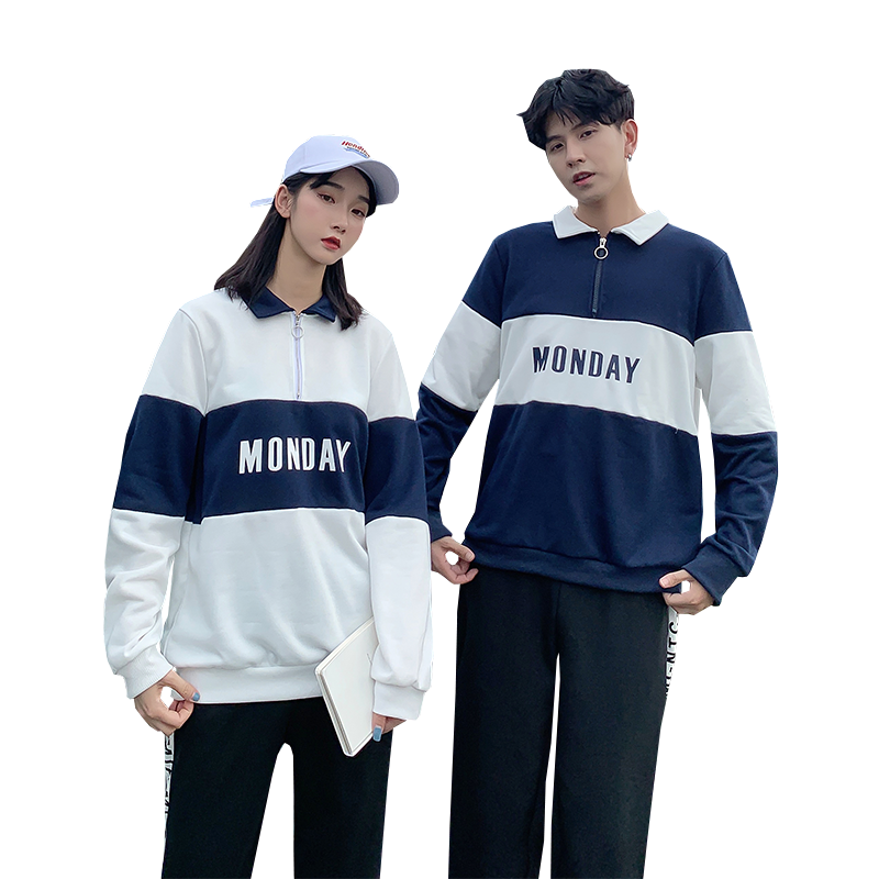 网红店情侣装秋季polo字母拼接卫衣 lynley卫衣/绒衫