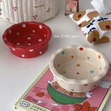 Thefithmoon милые инвента, застойные точки точки, керамическая миска десерта для завтрака миска дома запеченная рисовая жареная чаша