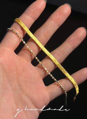 G HANDMADE 超闪分色手链切面六角珠925纯银意大利高级感