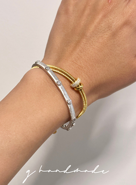 G HANDMADE 金弦线手链925纯银镀金简约时尚百搭手镯轻奢气质