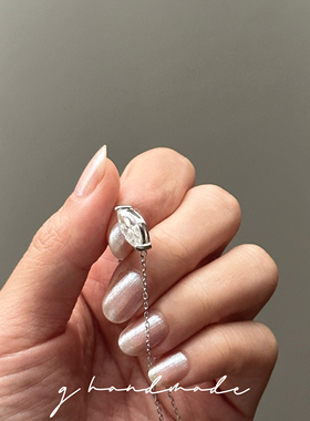 G HAMDMADE  莫桑钻马眼2克拉锁骨链925纯银镀白金项链可调节