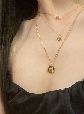 美哭ins项链可叠戴十字日常百搭