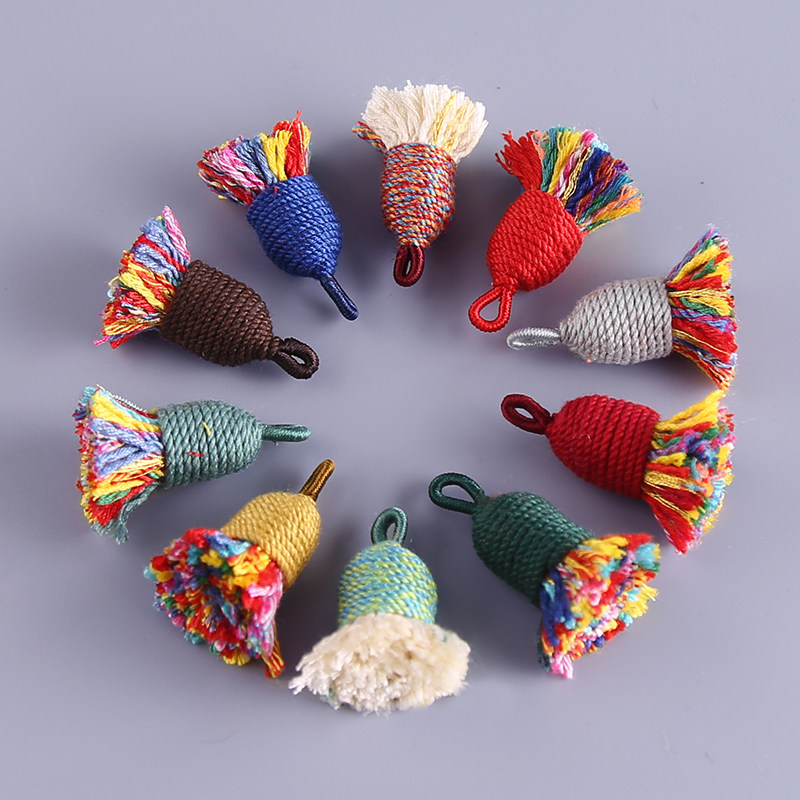 藏式手搓棉线流苏短款穗子菩提念珠配饰手串挂件手链项链饰品吊坠,淘宝优惠券,粉丝福利购,淘宝优惠卷