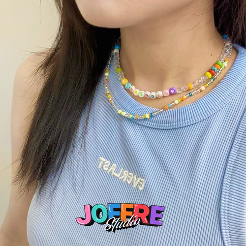 可定制JOFFRE多巴胺透明版彩色项链手串情侣音乐节演唱会姓名数字 - 图3