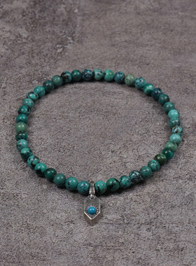 pohier藏式原矿绿松石手链