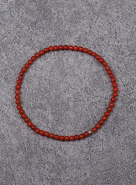 pohier宝喜儿14K金南红玛瑙手链