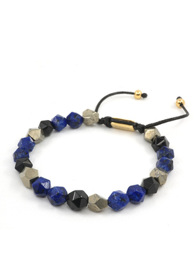 pohier宝喜儿黄铁矿青金手链