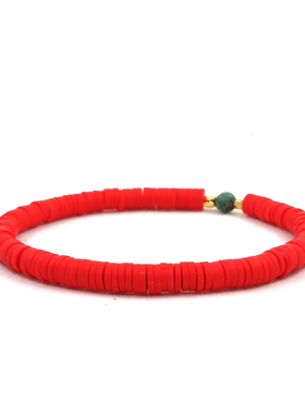 pohier天然原矿绿松石男手串手链