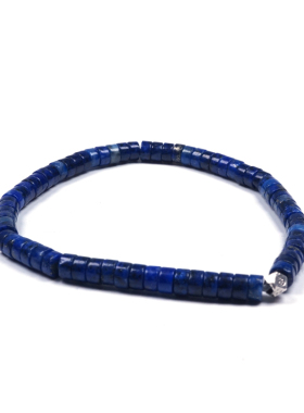 POHIER宝喜儿小众设计天然青金石925银珠隔珠手链男女手串