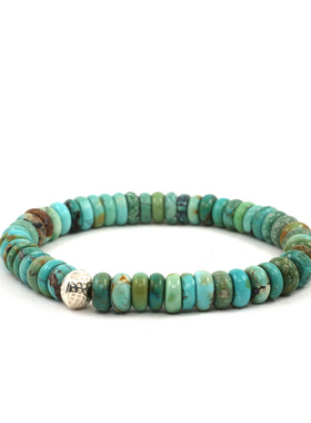 pohier小众设计潮男绿松石银珠