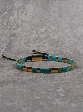 pohier宝喜儿MIYUKI绿松石手链