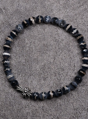 pohier宝喜儿天眼玛瑙纯银手链